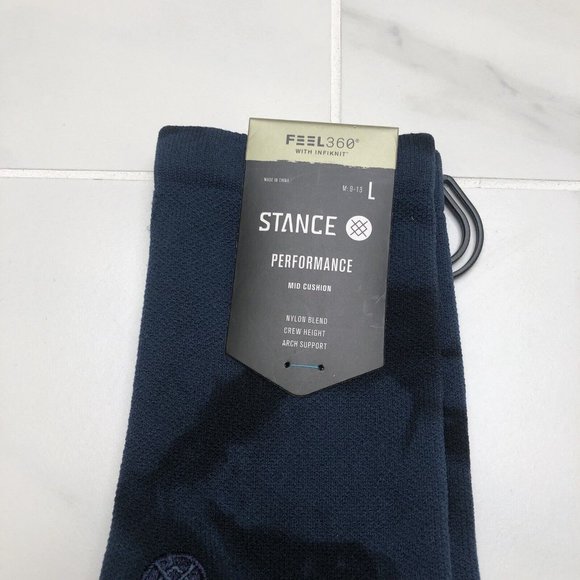 Stance Men's Inclination 'Blue' Nylon Blend Athletic Crew Sock A558A22INC size L - Picture 2 of 4